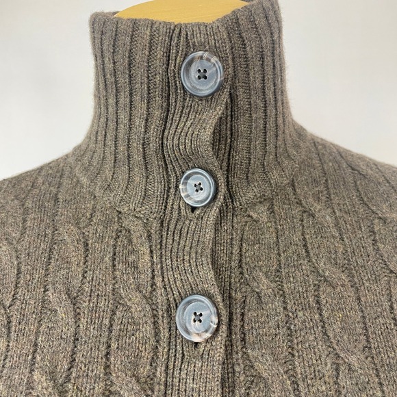 Vintage (S) RALPH LAUREN Cashmere Cable Button Cardigan Sweater Grunge-Thrashed - Picture 7 of 8
